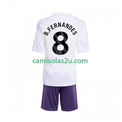 Camisolas de futebol Manchester United Bruno Fernandes 8 Criança Equipamento Alternativa 2025/26 Manga Curta Camisolas de futebol Manchester United Bruno Fernandes 8 Criança Equipamento Alternativa 2025/26 Manga Curta